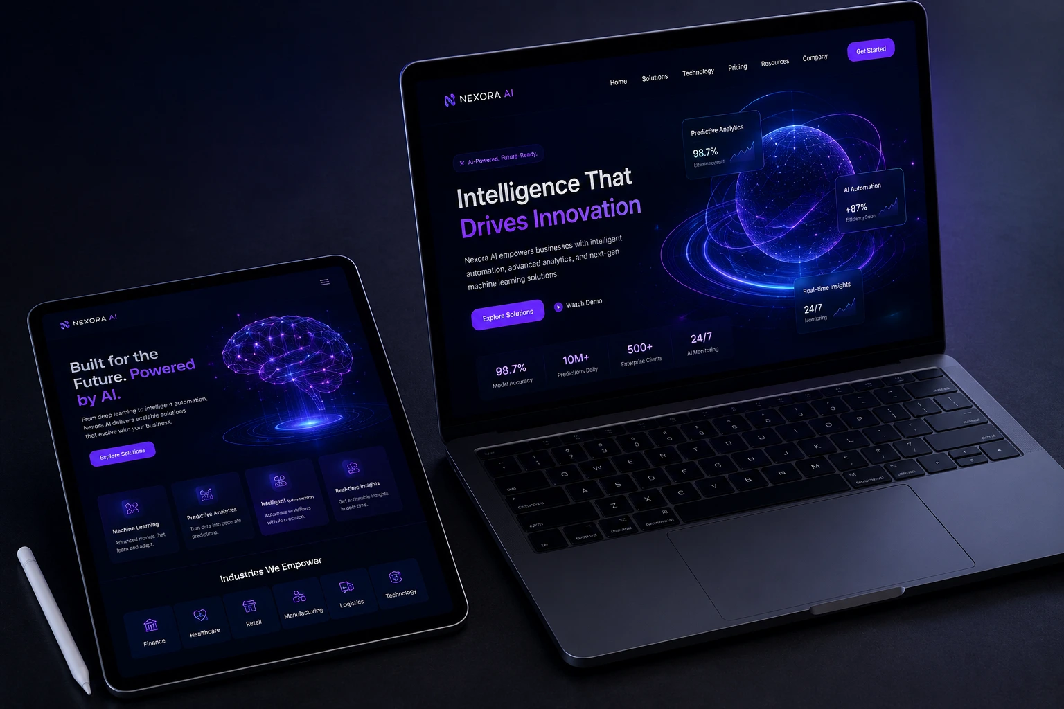 AI Tech Startup Homepage Concept Design