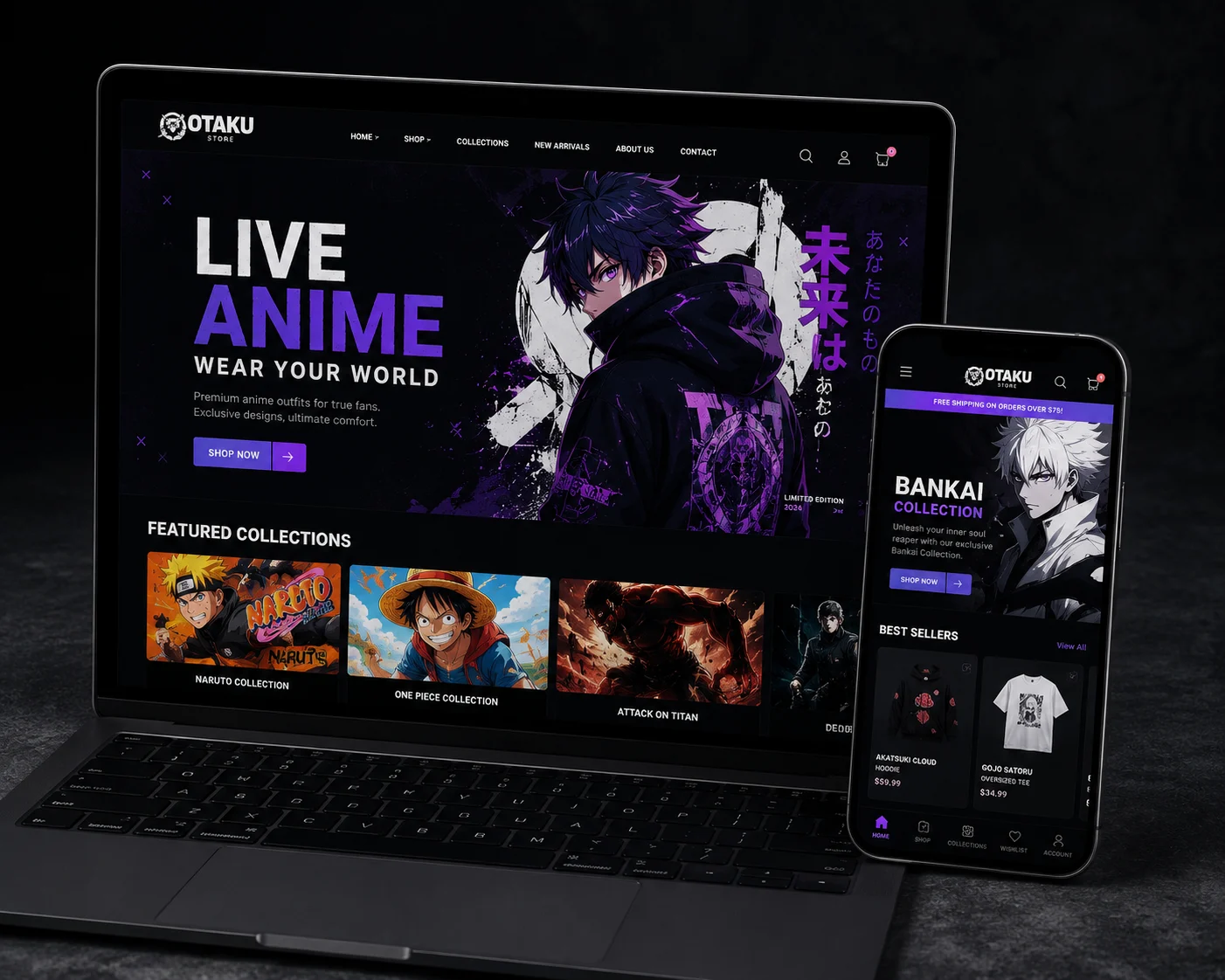Anime Merch E-commerce Store Concept
