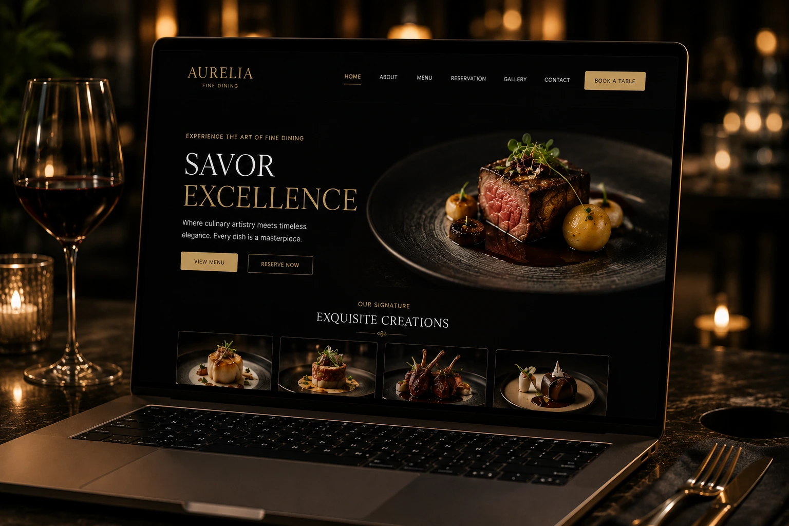 Luxury Restaurant Website Concept Design