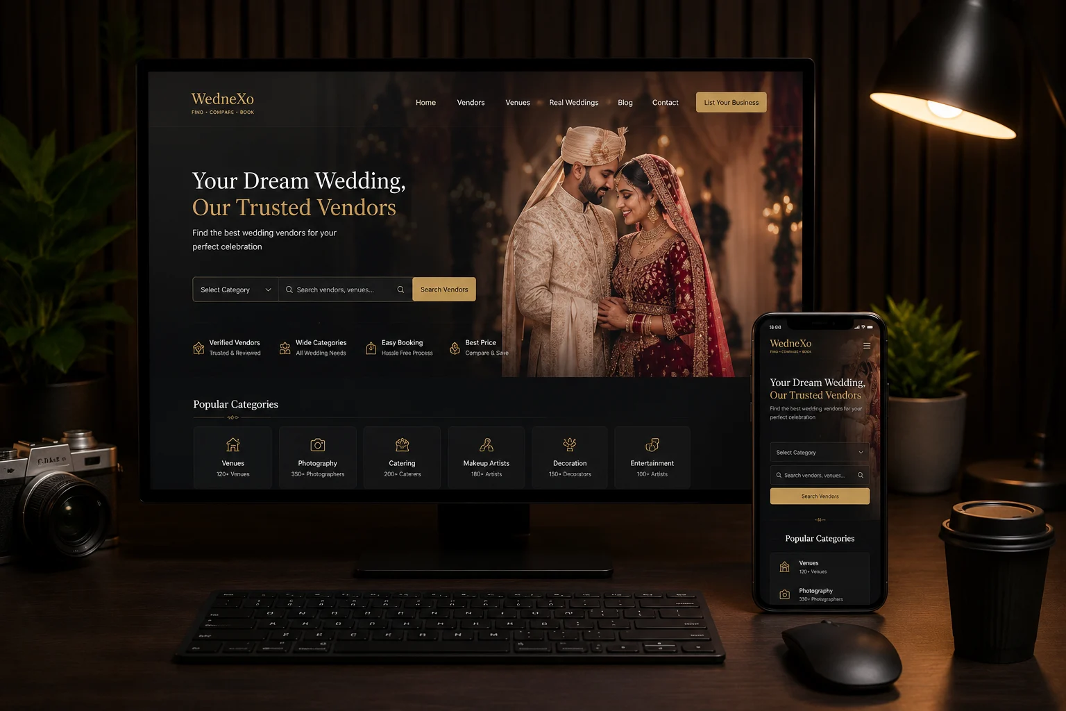 WedneXo Custom Laravel Application Mockup